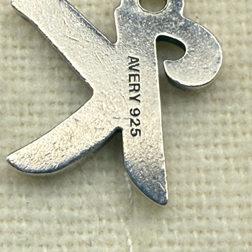 James Avery Small Script Initial Charm (K) .925 Sterling Silver w/ Box - Picture 7 of 7